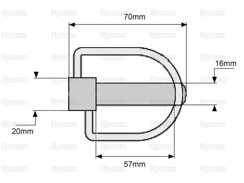 Stabiliser Pin, Pin Ø16mm x 70mm ( )