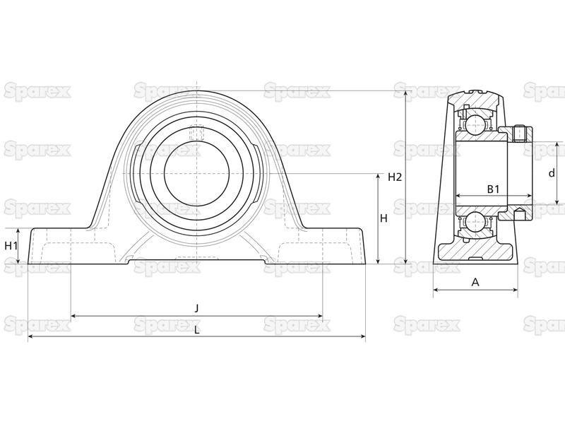 NTN SNR Two-Bolt Pillow Block Bearing (ESPE210)