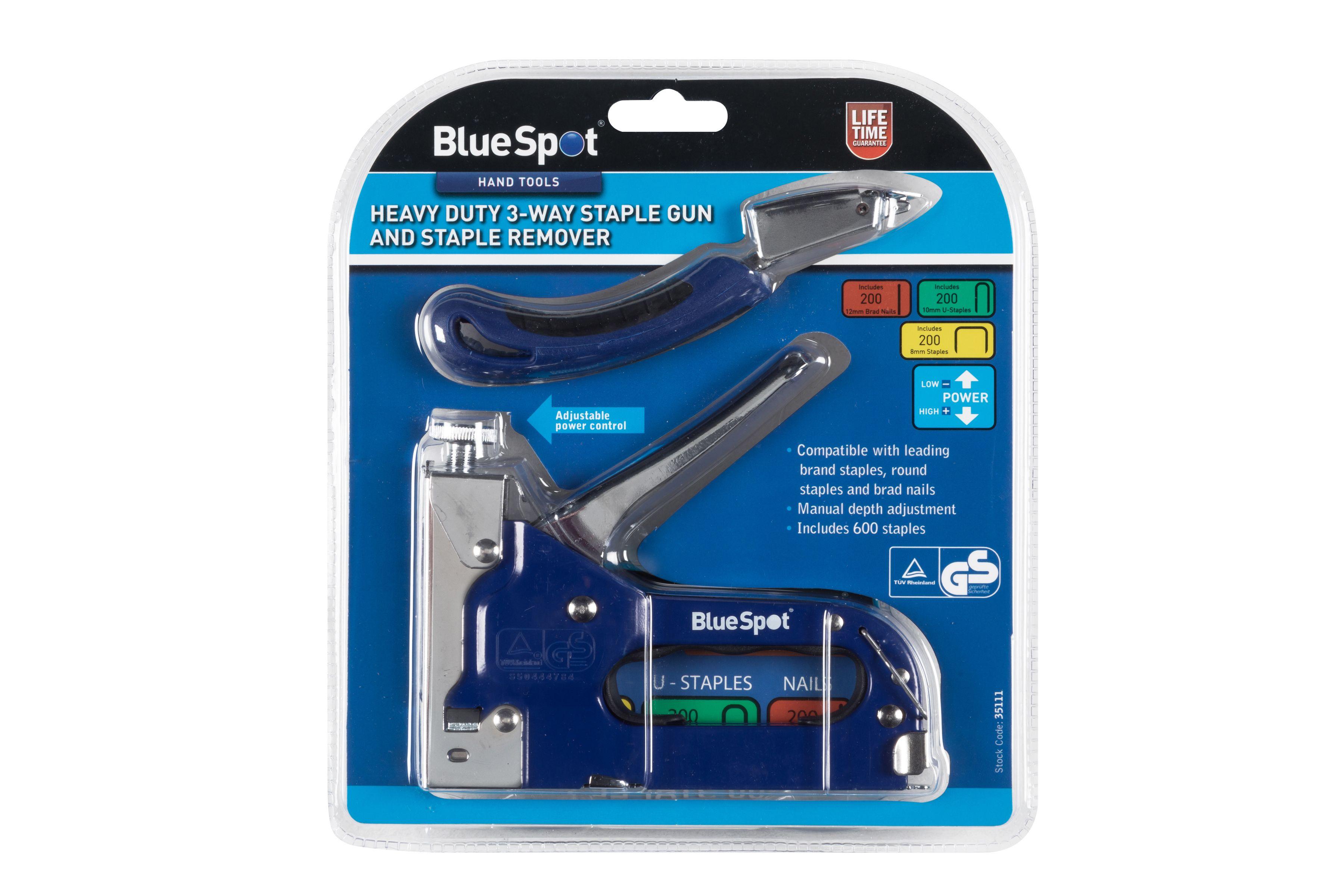 Blue Spot Tools Heavy Duty 3-Way Staple Gun And Staple Remover