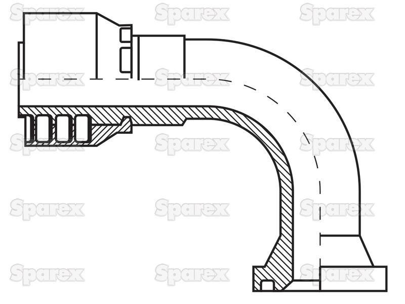 Parker Flange 3/4'' x 3/4'''' 90° Swept Flange PARKER HANNIFIN (16N70-12-12, 16N70-12-12-, 16N70-12-12-1P)