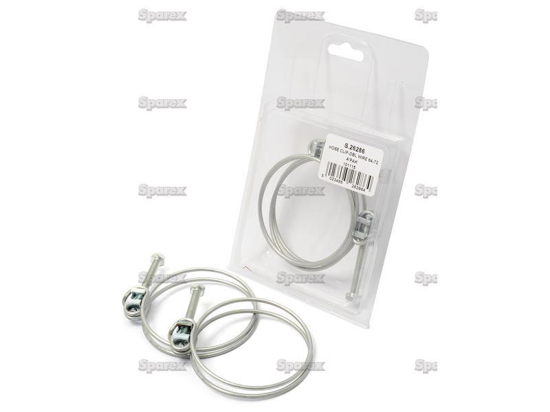 Double Wire Hose Clip, Ø64-72mm. 2 pcs. Agripak.