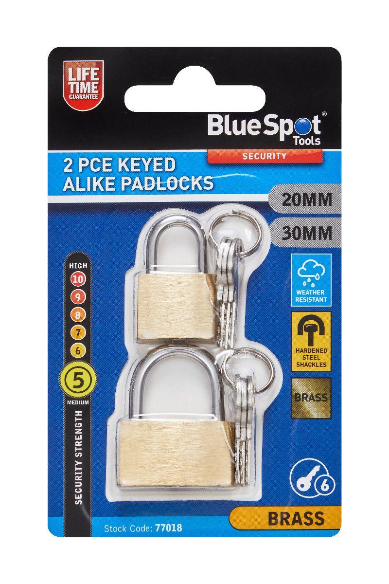 Blue Spot Tools 2 PCE Padlock Set 20MM & 30MM