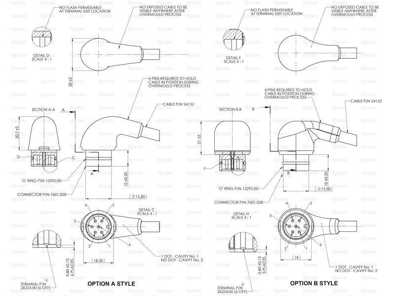 Mirror Electrical Control Cable