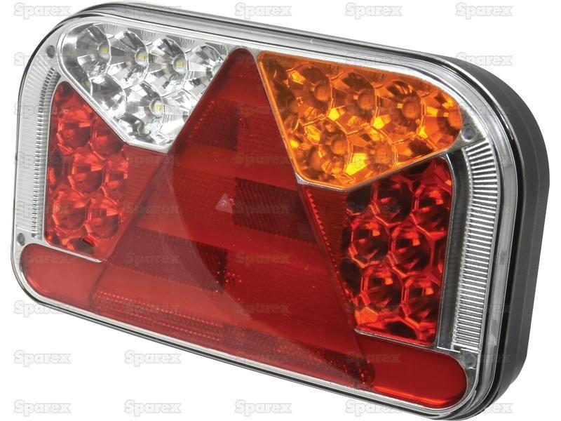 LED Rear Combination Light, Function: 7, Brake / Tail / Indicator / Fog / Reverse / Number Plate / Reflector, RH, 12-36V