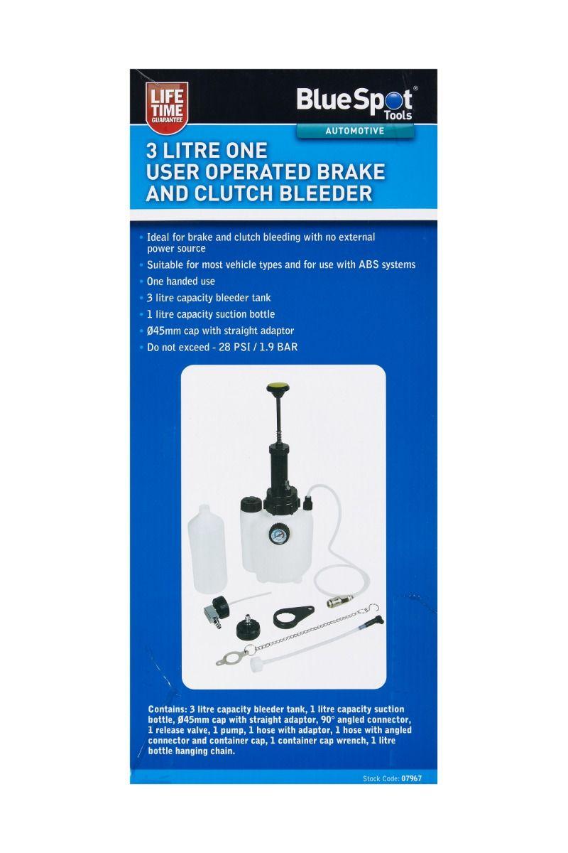 Blue Spot Tools 3 Litre One User Operated Brake and Clutch Bleeder