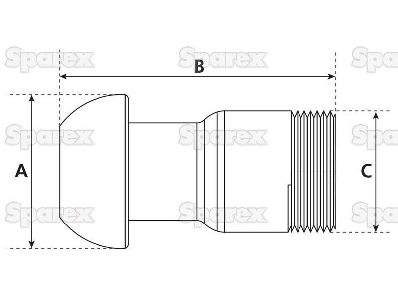Coupling with Threaded End - Male 3'' (89mm) x 3'' BSPT (Galvanised)