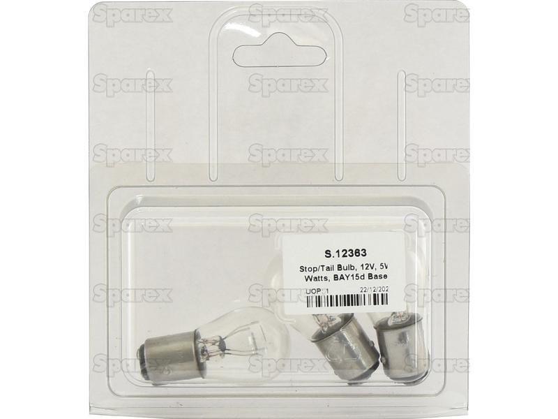 Halogen Stop/Tail Bulb, 12V, 5W, BAY15d Base Case IH, Lucas, OSRAM, Phillips