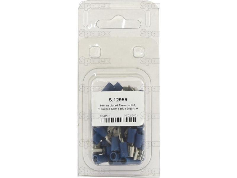 Pre Insulated Terminal Kit, Standard Crimp Blue (Agripak 50 pcs.)