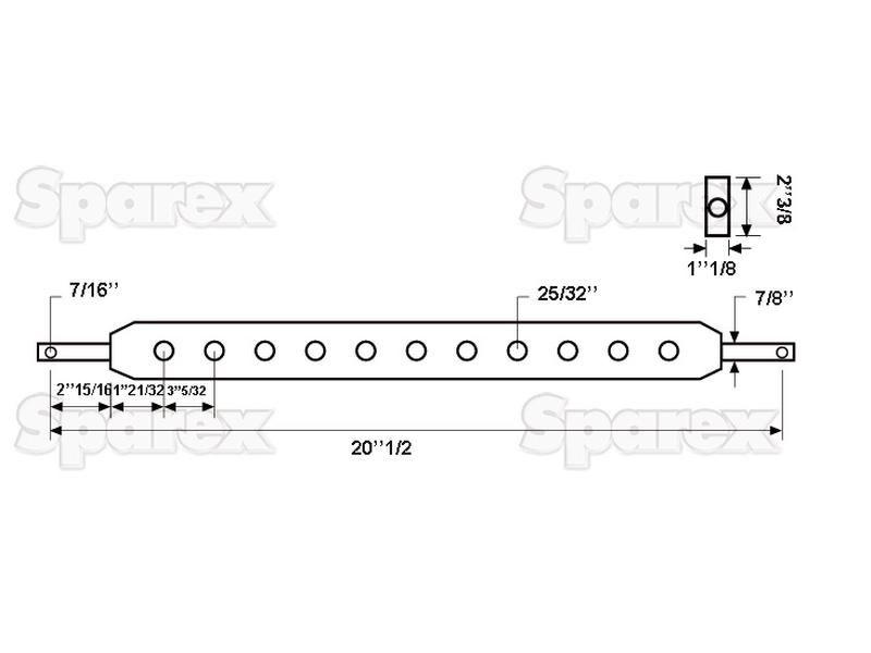 Linkage Drawbar (Cat. 1) No. holes: 5, 520mm