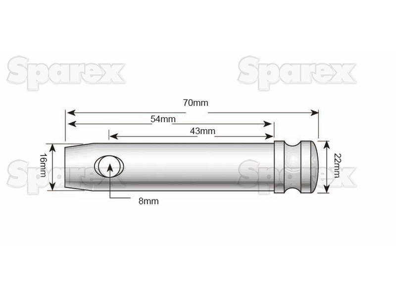 Top link pin 16x43mm Cat. 0 for David Brown 990 (900 Series)