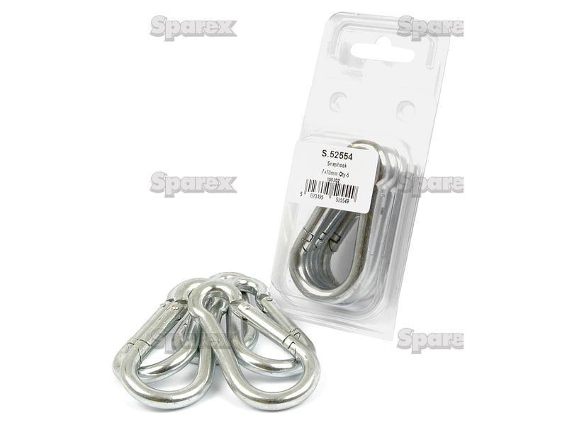Snap Hooks, Hook Ø7mm x 70mm (5 pcs. Agripak)