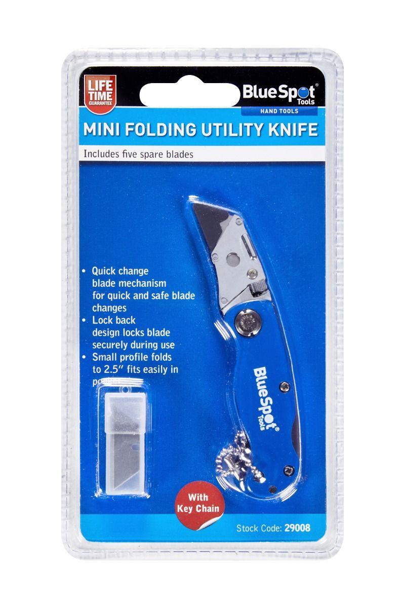 Blue Spot Tools Mini Folding Utility Knife With Blades