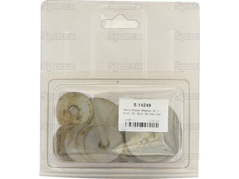 Metric Repair Washer, ID: 7 - 8mm, OD: 25.4 - 38.1mm, Din 7973), (Agripak 30 pcs.)