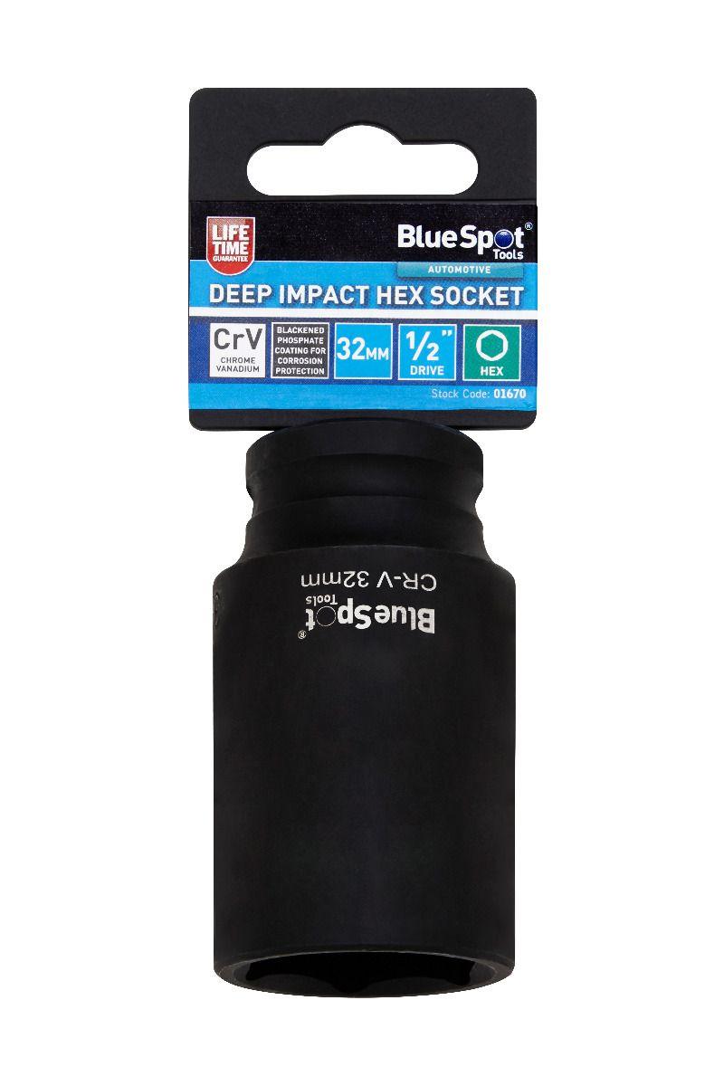 Blue Spot Tools Individual 32mm 1/2" Deep Impact Hex Socket