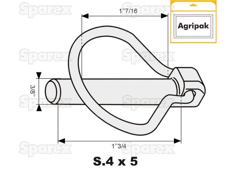 Pear Linch Pin, Pin Ø9mm x 44.5mm (5 pcs. Agripak)