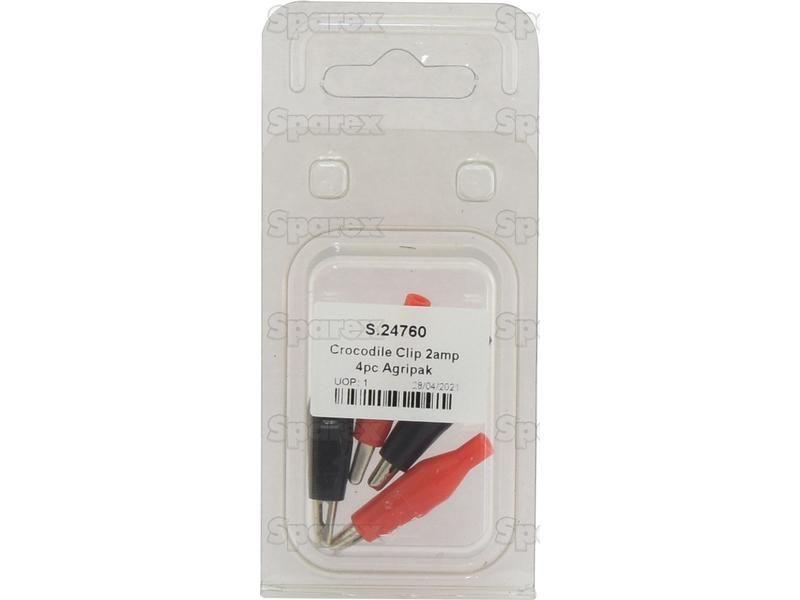 Crocodile Clip 2amp 4pc Agripak