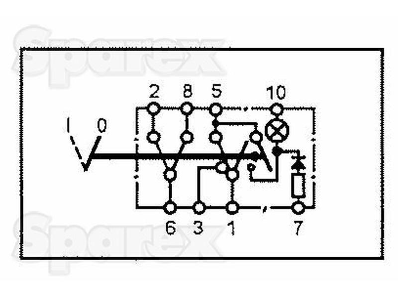 Rocker Switch - Hazard, 2 Position (On/Off) Massey Ferguson (3611532M1)
