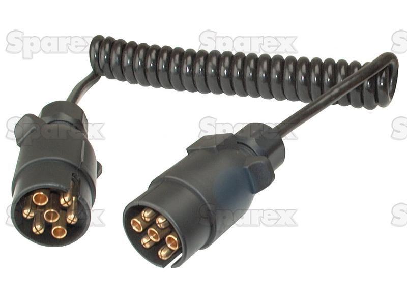 Spiral Extension Cable 2M, 7 / 7 Pin, Male / Male