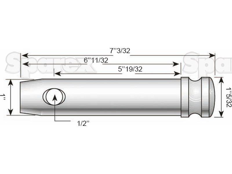 Top link pin & chain 25x142mm Cat. 2