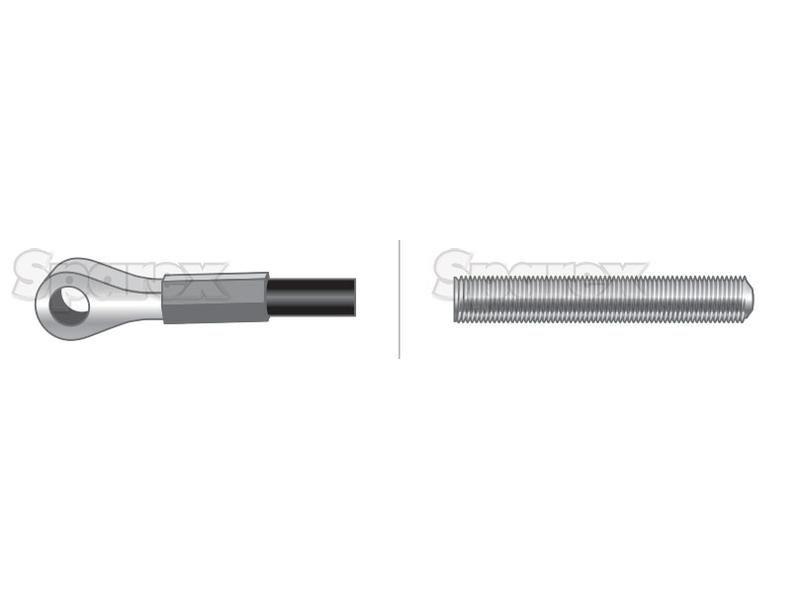 Cab Door Cable - Length: 360mm, Outer cable length: 250mm. for Fiat 1380 (Classic Models)
