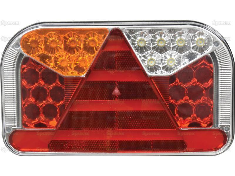 LED Rear Combination Light, Function: 7, Brake / Tail / Indicator / Fog / Reverse / Number Plate / Reflector, LH, 12-36V