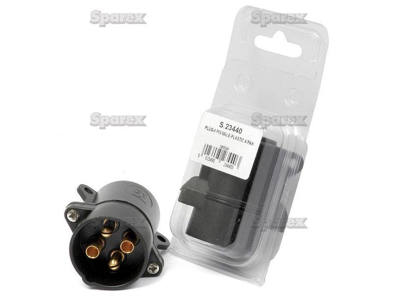 4 pin Auxiliary Plug Male Pin (Plastic) Agripak