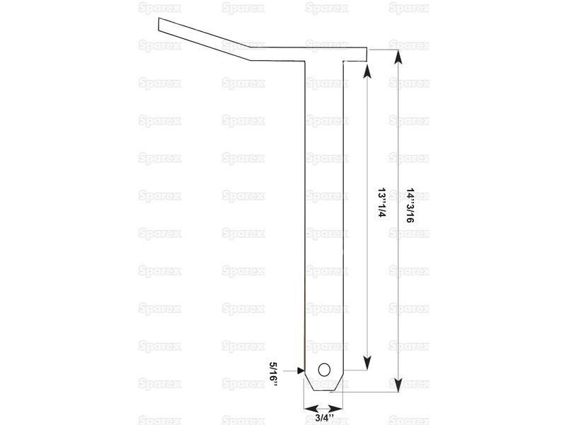 Swinging Drawbar Hinge Pin 19x336mm for Massey Ferguson 765 (Pre 100 Series (1947 - 65))