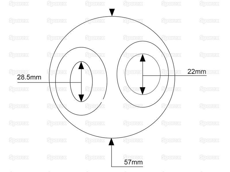 Lower Link Dual Category Ball (Cat. 2 Outer, 1/2 Inner) for Massey Ferguson 675 (600 Series)