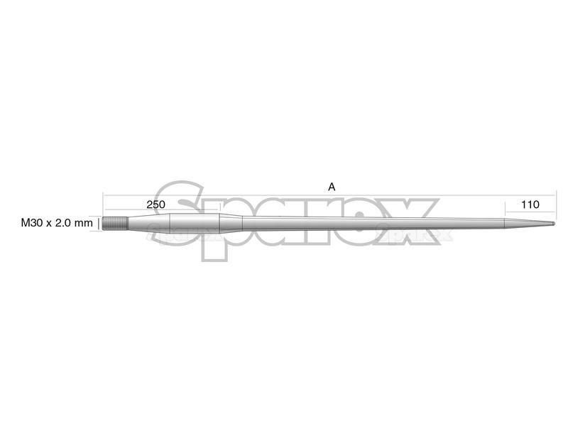 Straight Loader Tine | 980mm for Kverneland (241161M30)