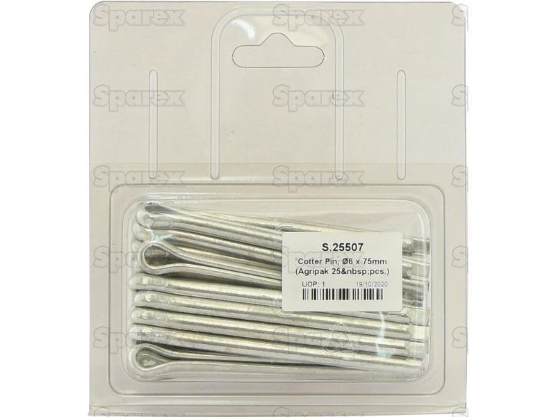 Cotter Pin, Ø6 x 75mm (Agripak 25 pcs.)