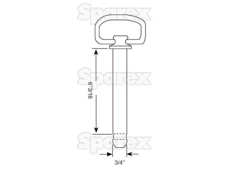 Hitch Pin with Chain & Linch Pin 19x157mm for Massey Ferguson