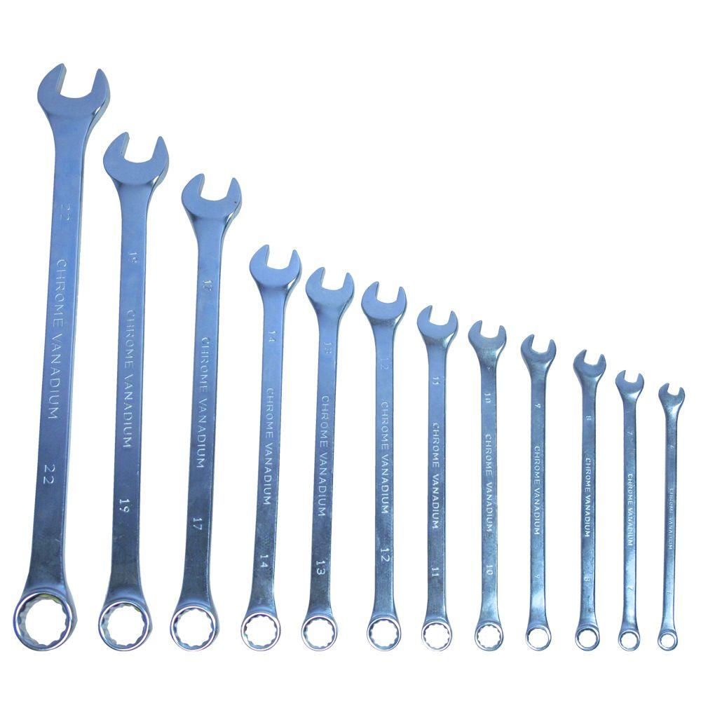 Blue Spot Tools 12 PCE Extra Long Chrome Vanadium Metric Combination Spanner Set (6-22mm)