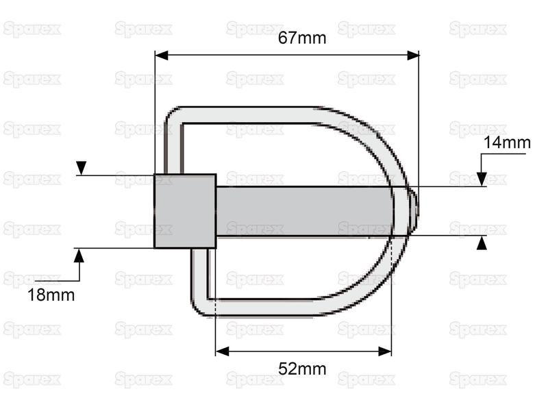 Stabiliser Pin, Pin Ø14mm x 67mm ( )