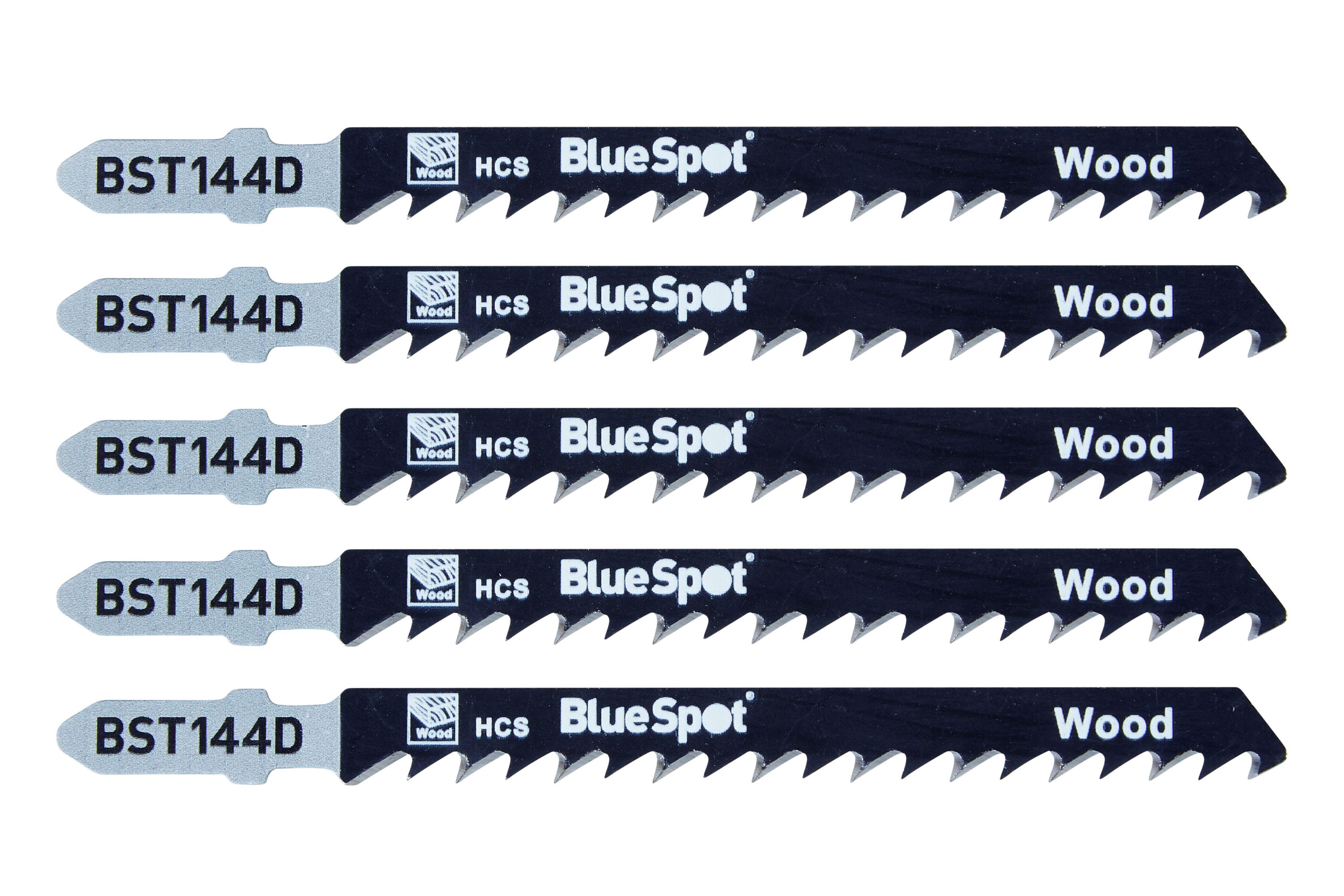 Blue Spot Tools 5 PCE HCS Quick Cut Jigsaw Blades For Wood (6 TPI)