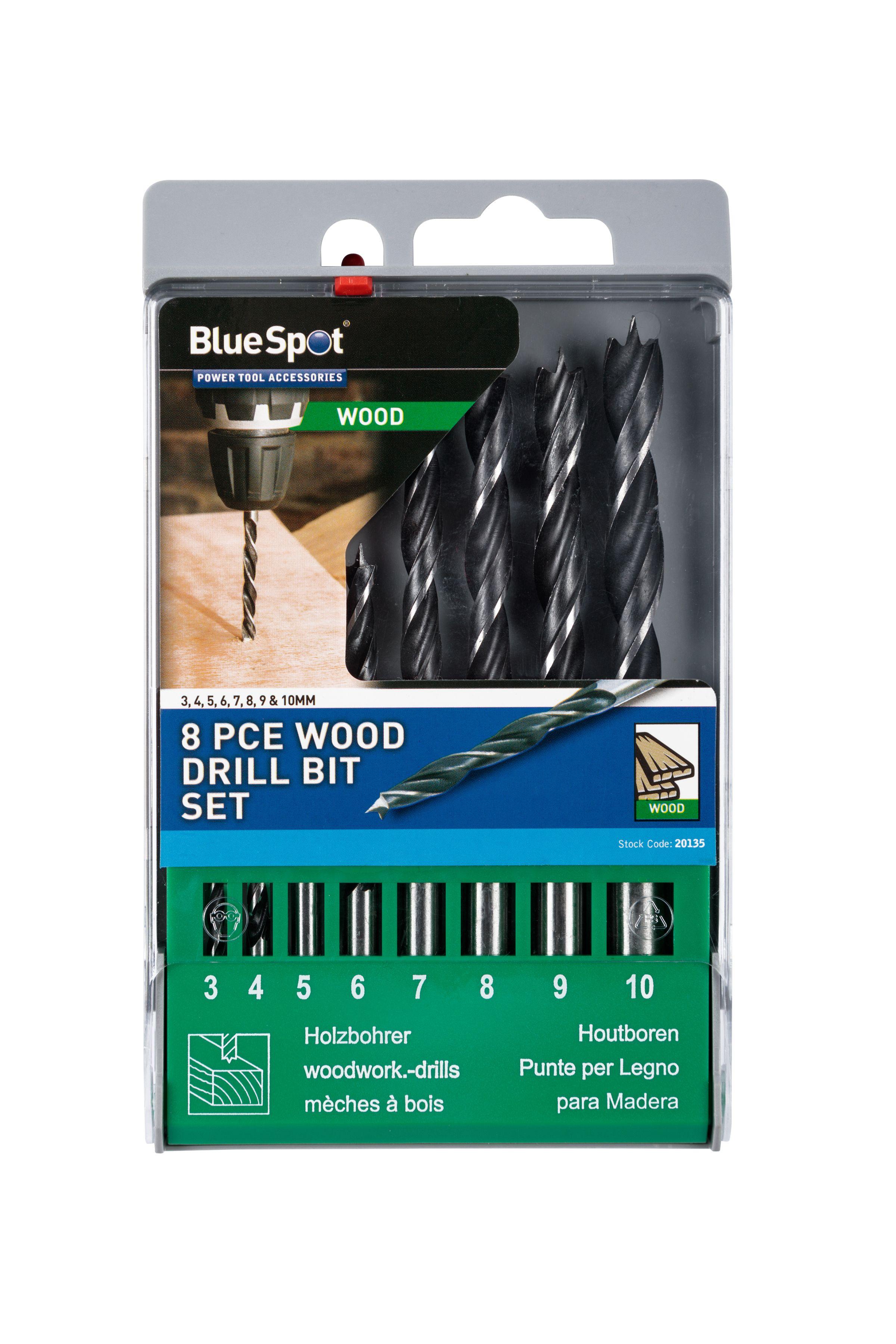 Blue Spot Tools 8 PCE Wood Drill Bit Set (3-10mm)