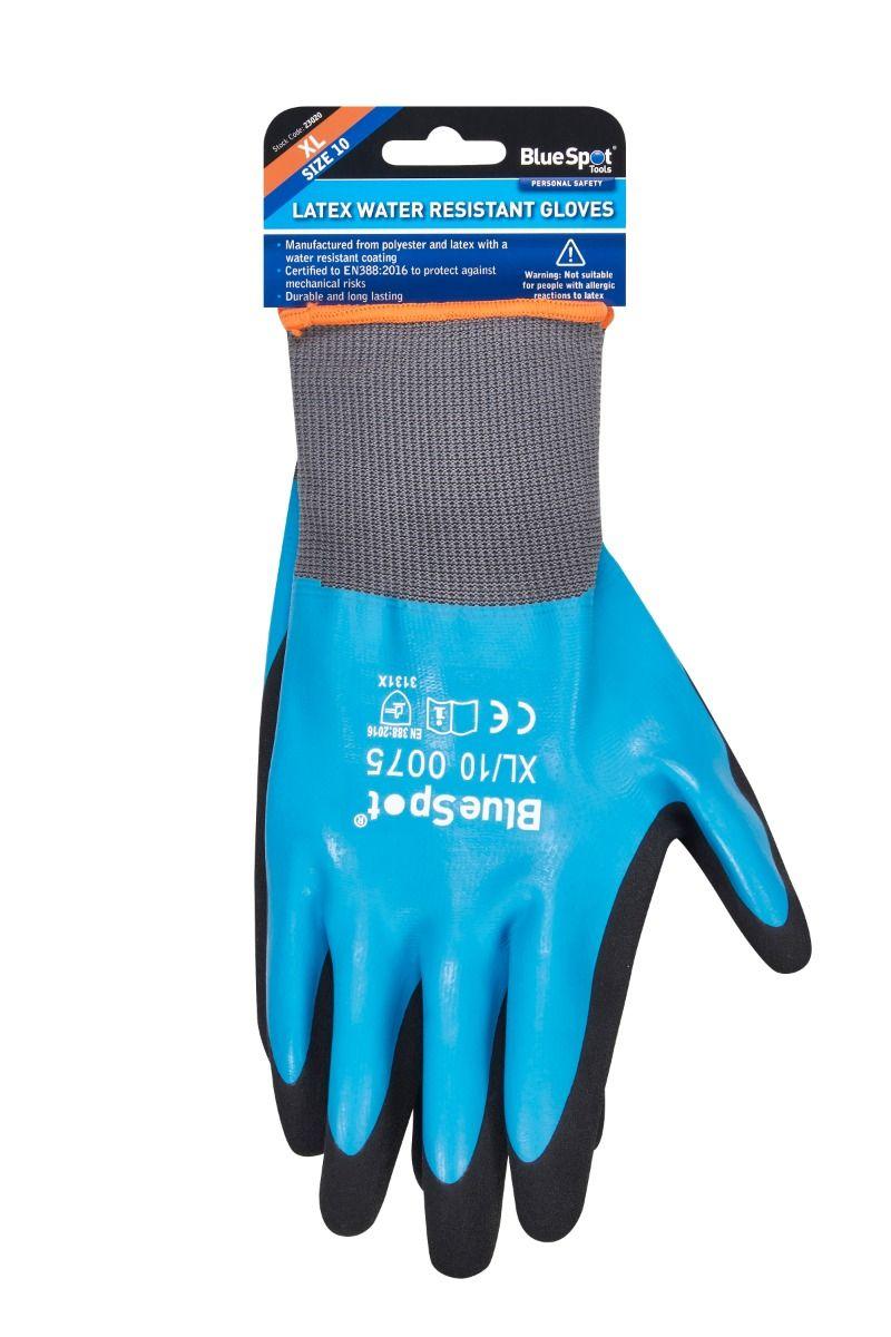 Blue Spot Tools Latex Water Resistant Gloves (XL)