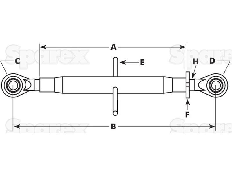 Top Link (Cat.2/2) Ball and Ball, 1 1/8'', Min. Length: 549mm. for John Deere 2450 (50 Series)