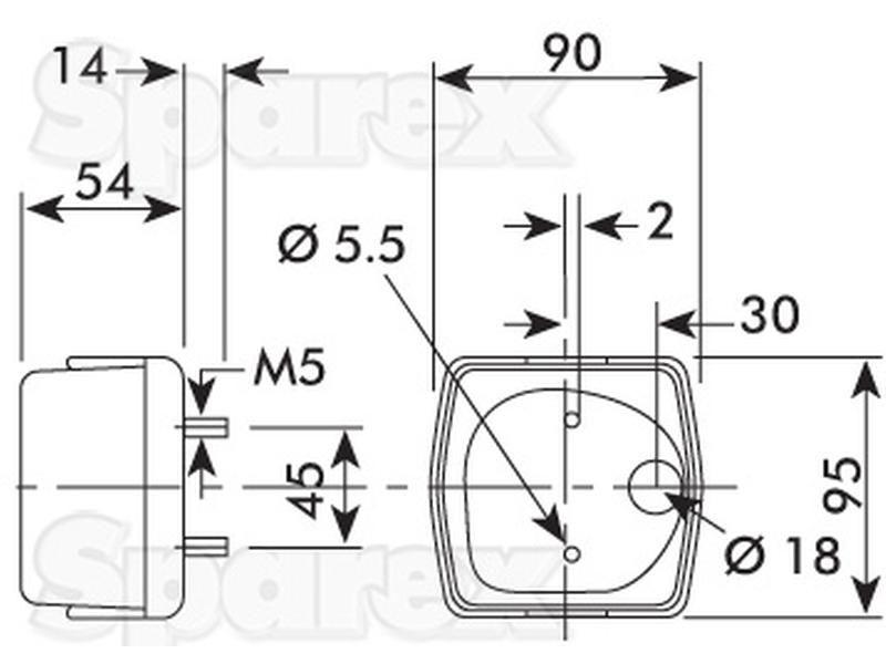 RH Rear Combination Light | Case/IH, Deutz-Fahr, John Deere, Hella (3223264R91)