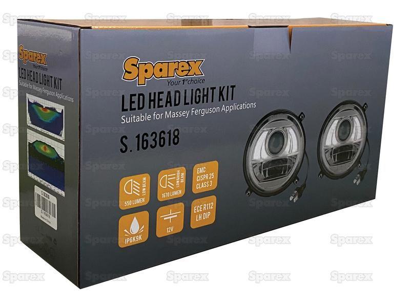 LED Head Light Kit, Interference: Class 3, LH (LH Dip), 1560 - 2760 Lumens, 10-30V for Massey Ferguson