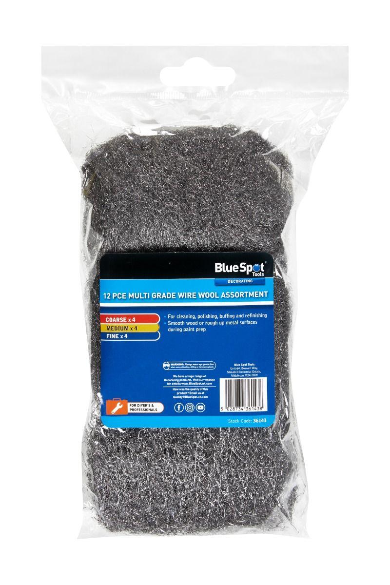 Blue Spot Tools 12 PCE Multi Grade Wire Wool Assortment