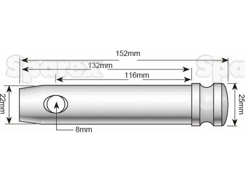 Lower link pin 22x116mm Cat. 1