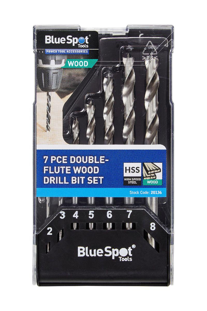 Blue Spot Tools 7 PCE Double-Flute Wood Drill Bit Set