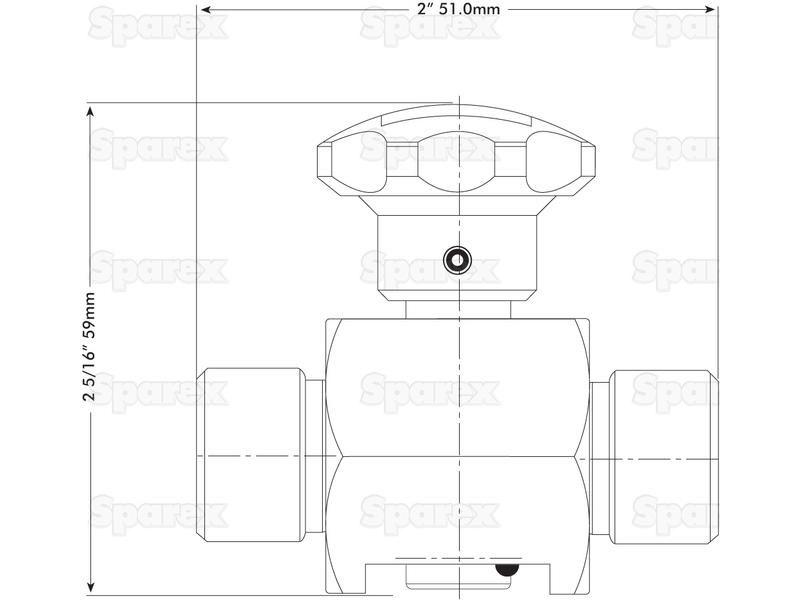 Rotary Shut-Off Valve 3/8'' BSP Ports