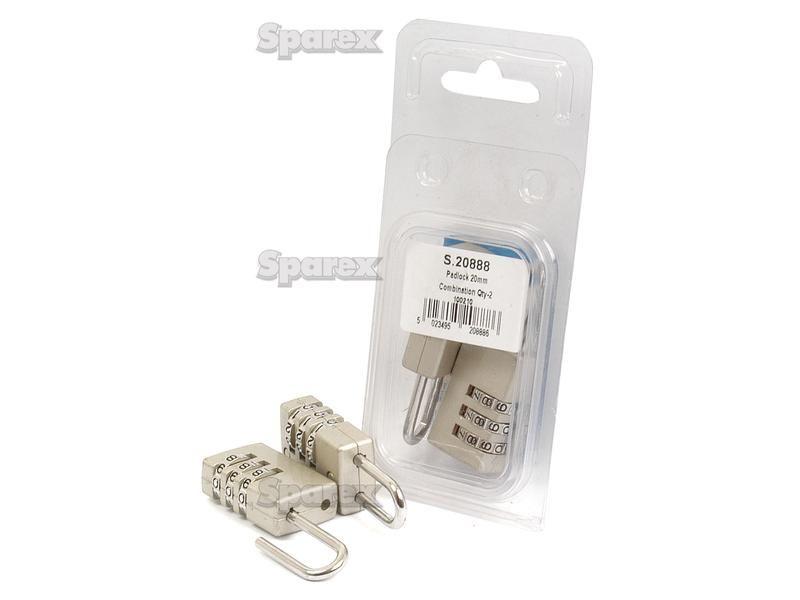 Combination Padlock - Metal (2 pcs. Agripak)