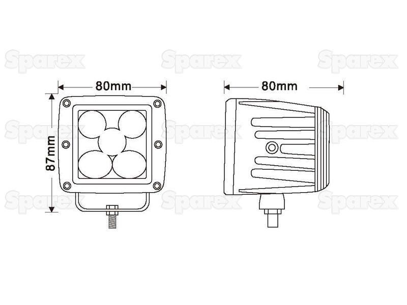 LED Red Work Light for Forklift Danger Area, IP Rating: IP69K, 120 Lumens, 10-80V