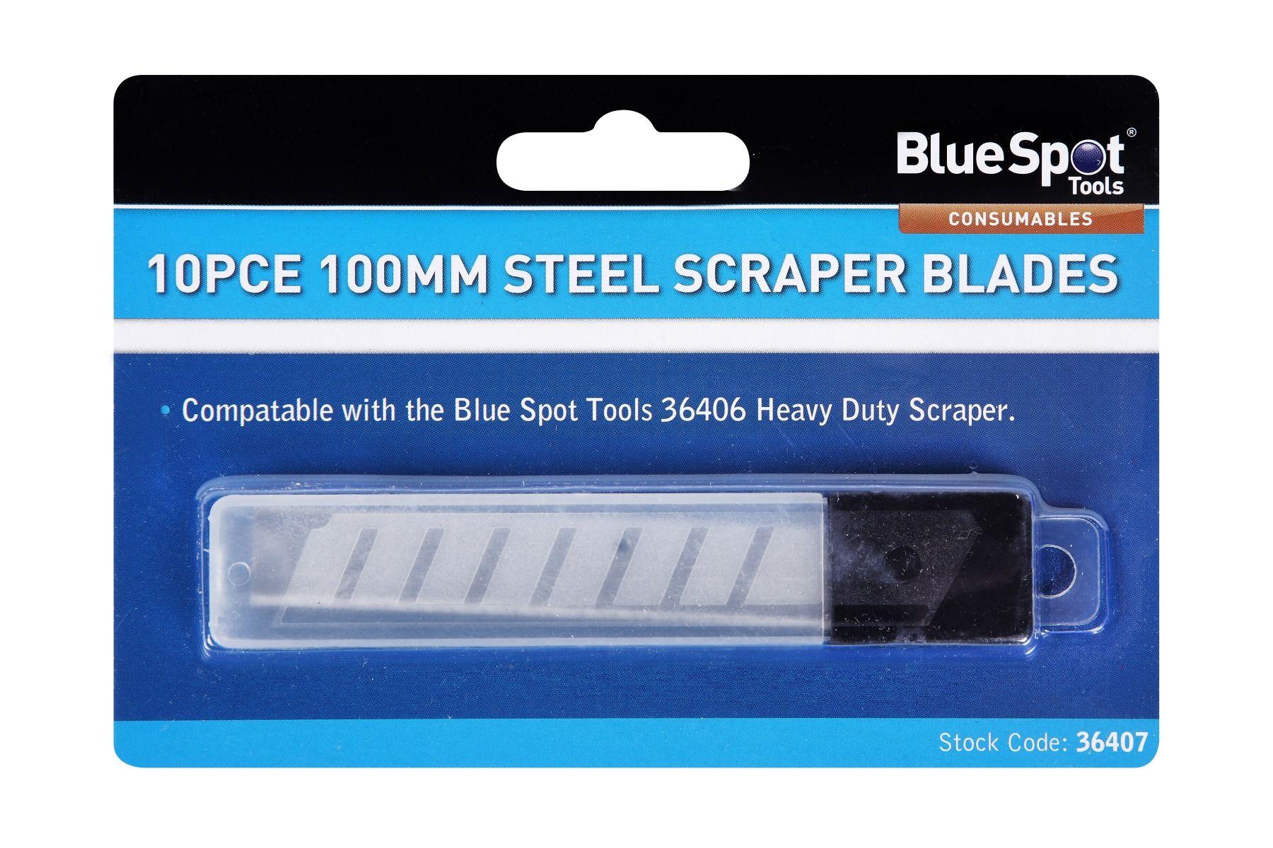 Blue Spot Tools 10 PCE 100mm Heavy Duty Scraper Blades