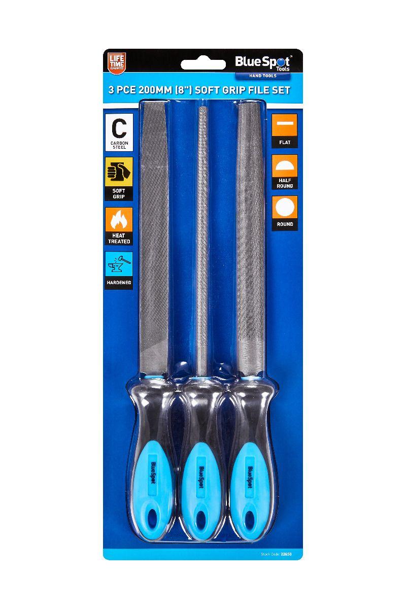 Blue Spot Tools 3 PCE 200mm (8") Soft Grip File Set