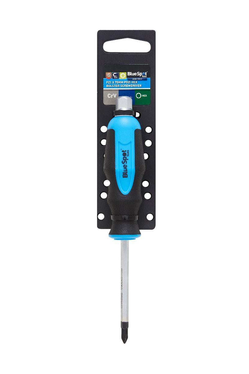 Blue Spot Tools PZ1 x 75MM Pozi Hex Bolster Screwdriver