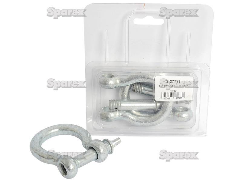 Bow Shackle, Pin Ø13mm, Size: 13mm (2 pcs. Agripak)