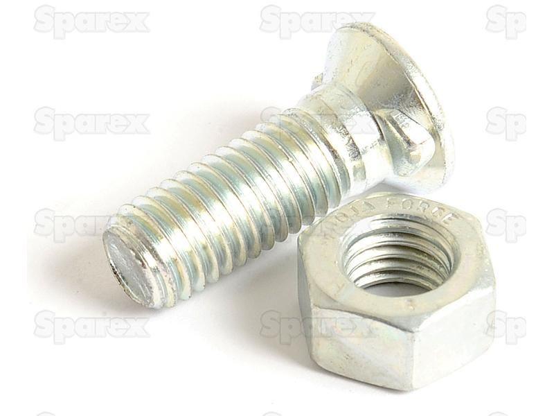 Countersunk Head Bolt 2 Nibs With Nut (TF2E), Replacement for Kverneland
